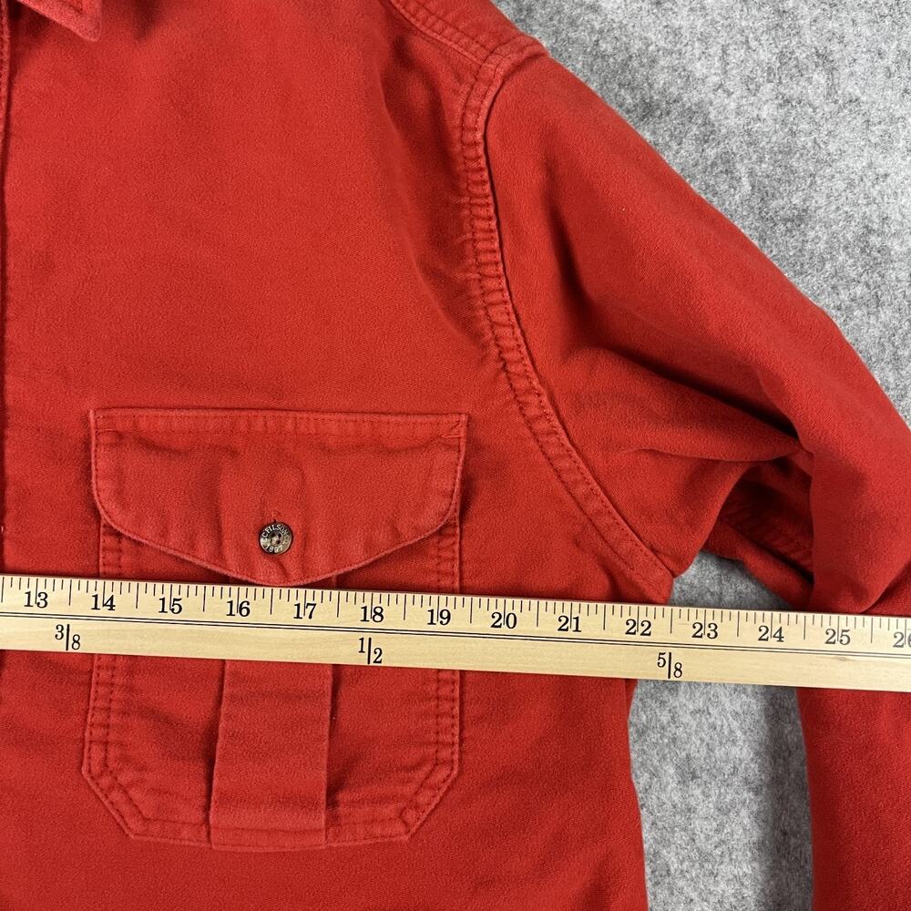 CC Filson Flannel Shirt Mens Medium Orange Button Up Heavy Rugged Outdoor Work - Picture 5 of 14